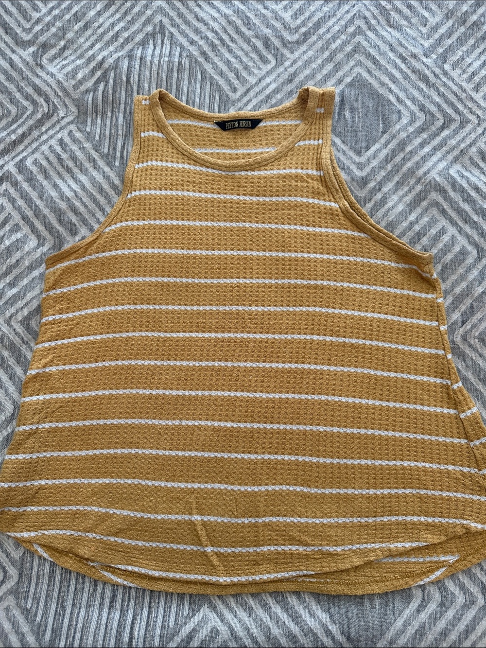 Yellow Striped Sleeveless Knit Tank by Windsor
